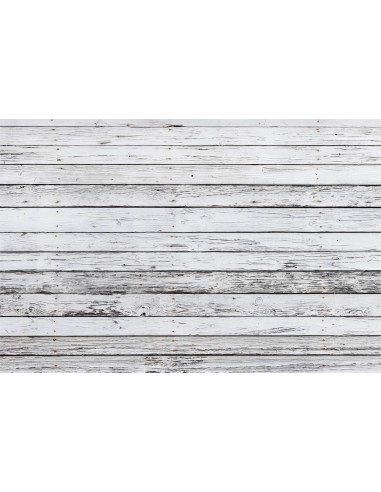 Tapis de sol vintage en caoutchouc grain de bois peint blanc RM12-66 Economisez 