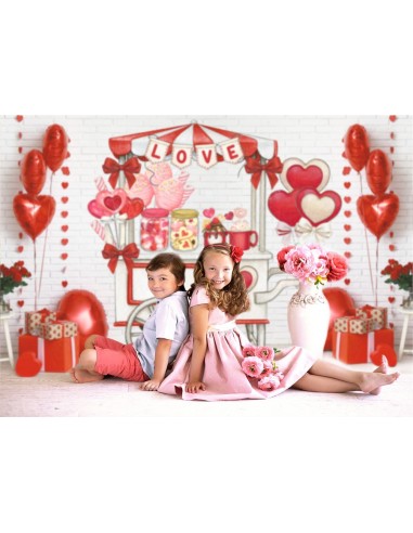 St Valentin Bonbons Stand Amour Toile de fond M1-01 pas cher 