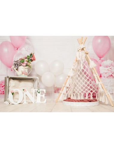 Joyeux Anniversaire Ballon Corde Tissage Tente Romantique Toile de fond M1-27 est présent 