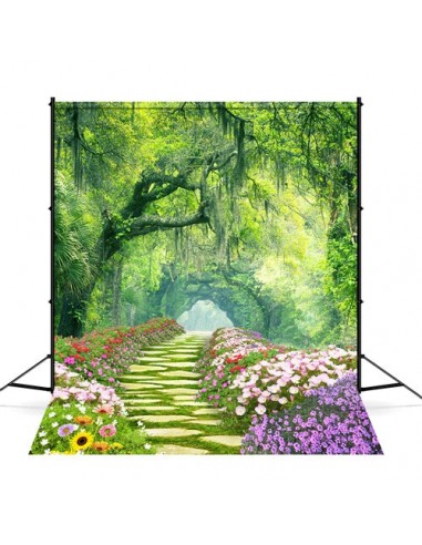 Printemps Fleurs entourant piste Forêt Mystique Toile de fond M1-38 acheter