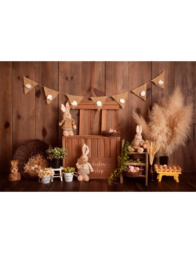 Lapin de Pâques Shop Panneau en bois Décoratif Toile de fond M1-30 pas cher chine