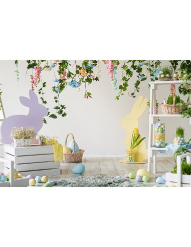 Œufs de Pâques Fleur Verdure Lapin Frais Toile de fond M1-50 Les êtres humains sont 