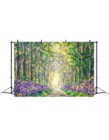 Peinture à l'huile de printemps Bois Fleurs Sentier Toile de fond M1-70 Dans la société mordern