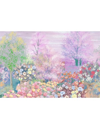 Peinture à l'huile Printemps Romantique Sakura Arbre Rose Tulipe Toile de fond M1-72 vous aussi creer 