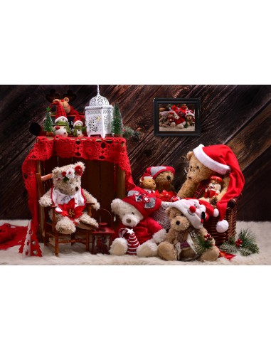 Nounours de Noël Toile de fond pour la photographie M11-08 Economisez 