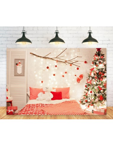 Arbre de Noël Chambre à coucher avec lumière Toile de fond M11-42 livraison gratuite