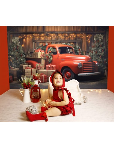 Cadeau de Noël Camion Rouge Toile de fond pour Photographie M11-56 vous aussi creer 