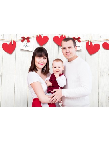 St Valentin Blanc Mur en Shiplap Coeur Rouge Post-It Notes Bow Toile de fond M12-16 Economisez 